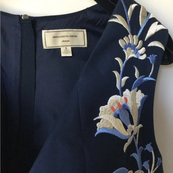 Anthropologie Gilmore Girls Moulinette Soeurs Bellflower Floral Embroidery Dress - Picture 11 of 16